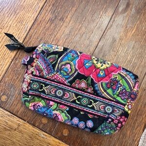 Vera Bradley Black and Pink Floral Cosmetic Bag